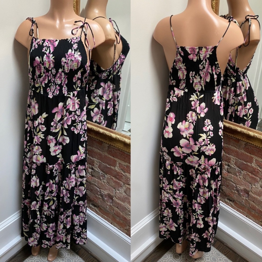 FREE PEOPLE | strappy floral maxi dress | S